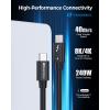 imageCable Matters Intel Certified 40Gbps Thunderbolt 4 Cable 33ft with 8K Video and 240W Charging  1m Compatible with USB4 Thunderbolt 3 Cable and USBCBlack