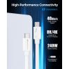 imageCable Matters Intel Certified 40Gbps Thunderbolt 4 Cable 33ft with 8K Video and 240W Charging  1m Compatible with USB4 Thunderbolt 3 Cable and USBCWhite
