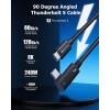 imageCable Matters Intel Certified 80Gbps Right Angle Thunderbolt 5 Cable with up to 120Gbps Bandwidth Boost and 240W Charging  08m  26ft Compatible with Thunderbolt 4 USB4 and USB C Black