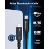 imageCable Matters Intel Certified Braided 40Gbps Active Thunderbolt 4 Cable 66 ft with 100W Charging Power Delivery and 8K Video  Fully Compatible with Thunderbolt 3 USB 4  USB4 and USB C PortBlack