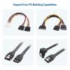 imageCable Matters SATA III Data Cable and SATA Power Cable Kit with Straight and 90 Degree SATA3 Connector Power Splitter Adapter and Molex Adapter in Black