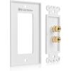imageCable Matters Speaker Wire Wall Plate Gold Plated Speaker Wall Plate with Banana Plug Binding Post for 4 Speakers White1Speaker