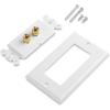 imageCable Matters Speaker Wire Wall Plate Gold Plated Speaker Wall Plate with Banana Plug Binding Post for 4 Speakers White1Speaker