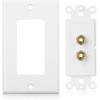 imageCable Matters Speaker Wire Wall Plate Gold Plated Speaker Wall Plate with Banana Plug Binding Post for 4 Speakers White1Speaker