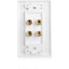 imageCable Matters Speaker Wire Wall Plate Gold Plated Speaker Wall Plate with Banana Plug Binding Post for 4 Speakers White2Speaker