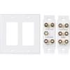 imageCable Matters Speaker Wire Wall Plate Gold Plated Speaker Wall Plate with Banana Plug Binding Post for 4 Speakers White51Speaker