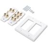 imageCable Matters Speaker Wire Wall Plate Gold Plated Speaker Wall Plate with Banana Plug Binding Post for 4 Speakers White51Speaker