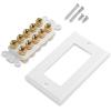 imageCable Matters Speaker Wire Wall Plate Gold Plated Speaker Wall Plate with Banana Plug Binding Post for 4 Speakers White5Speaker