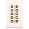 imageCable Matters Speaker Wire Wall Plate Gold Plated Speaker Wall Plate with Banana Plug Binding Post for 4 Speakers White5Speaker