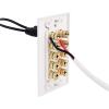imageCable Matters Speaker Wire Wall Plate Gold Plated Speaker Wall Plate with Banana Plug Binding Post for 4 Speakers White5Speaker