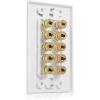 imageCable Matters Speaker Wire Wall Plate Gold Plated Speaker Wall Plate with Banana Plug Binding Post for 4 Speakers White5Speaker