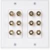imageCable Matters Speaker Wire Wall Plate Gold Plated Speaker Wall Plate with Banana Plug Binding Post for 4 Speakers White6Speaker