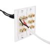 imageCable Matters Speaker Wire Wall Plate Gold Plated Speaker Wall Plate with Banana Plug Binding Post for 4 Speakers White6Speaker