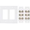 imageCable Matters Speaker Wire Wall Plate Gold Plated Speaker Wall Plate with Banana Plug Binding Post for 4 Speakers White6Speaker