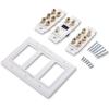 imageCable Matters Speaker Wire Wall Plate Gold Plated Speaker Wall Plate with Banana Plug Binding Post for 4 Speakers White71Speaker w HDMI
