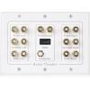 imageCable Matters Speaker Wire Wall Plate Gold Plated Speaker Wall Plate with Banana Plug Binding Post for 4 Speakers White71Speaker w HDMI