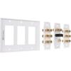 imageCable Matters Speaker Wire Wall Plate Gold Plated Speaker Wall Plate with Banana Plug Binding Post for 4 Speakers White71Speaker w HDMI