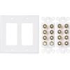 imageCable Matters Speaker Wire Wall Plate Gold Plated Speaker Wall Plate with Banana Plug Binding Post for 4 Speakers White72Speaker