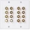 imageCable Matters Speaker Wire Wall Plate Gold Plated Speaker Wall Plate with Banana Plug Binding Post for 4 Speakers White72Speaker