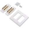 imageCable Matters Speaker Wire Wall Plate Gold Plated Speaker Wall Plate with Banana Plug Binding Post for 4 Speakers White72Speaker