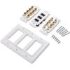 imageCable Matters Speaker Wire Wall Plate Gold Plated Speaker Wall Plate with Banana Plug Binding Post for 4 Speakers White72Speaker w HDMI
