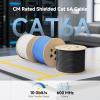imageCable Matters UL Listed 10Gbps inWall CM Rated 23AWG Bare Copper Shielded Cat 6A Cable  1000ft Solid SSTP SFTP Shielded Cat6a Bulk Ethernet Cable Cat6a Ethernet Cord BlueBlue