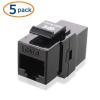 imageCable Matters UL Listed 5Pack 10Gbps Cat6 Keystone Coupler RJ45 Keystone Jack CouplerEthernet Female to Female Keystone Jack in Black for Patch Panel Wall PlateBlack