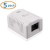 imageCable Matters UL Listed Cat6 5Pack RJ45 Surface Mount Box  1 Port in White Cat6 Ethernet Mount Box5Pack