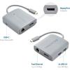 imageCable Matters USB C Hub DisplayPort 100W 4K240Hz USB C DisplayPort 14 Hub 480Mbps Ethernet 2X USB 100W Host Charging in Black  Thunderbolt 4  Thunderbolt 3 Port Compatible for MacBook ProGray