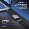 imageCable Matters USB C to 25Gb Ethernet Adapter with 140W Charging 25 Gigabit Network Speed USB C to Ethernet Adapter Compatible with USB4 Thunderbolt 45 MacBook Laptop and USBC Devices