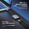 imageCable Matters USB C to Ethernet Adapter with 140W Charging Gigabit Ethernet to USB C Adapter Compatible with MacBook Pro Dell XPS Surface Up to 480Mbps for Chromecast with Google TV 2020 ampamp Later