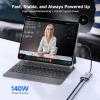 imageCable Matters USB C to Ethernet Adapter with 140W Charging Gigabit Ethernet to USB C Adapter Compatible with MacBook Pro Dell XPS Surface Up to 480Mbps for Chromecast with Google TV 2020 ampamp Later