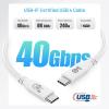 imageCable Matters USBIF Certified 40Gbps USB 4 Cable  33ft Supports Up to 8K60Hz  4K240Hz Video 240W Charging 40Gbps Data Transfer USB4 Cable Black Compatible with Thunderbolt 4 MacBookWhite