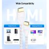 imageCable Matters Ultra High Speed HDMI Certified Braided 48Gbps 8K HDMI Cable 66 ft  2m with 8K60Hz 4K240Hz and HDR Support for PS5 Xbox Series XS RTX3080  3090 Apple TV and More in WhiteWhite
