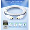 imageCable Matters Ultra High Speed HDMI Certified Braided 48Gbps 8K HDMI Cable 66 ft  2m with 8K60Hz 4K240Hz and HDR Support for PS5 Xbox Series XS RTX3080  3090 Apple TV and More in WhiteWhite
