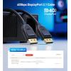 imageCable Matters VESA Certified 40Gbps DisplayPort 21 Cable 2m66ft DP40 Cable 8K 120Hz 4K 240Hz in Black with FreeSync GSYNC and HDR for Gaming Monitor PC RTX 40804090 RX 790066 Feet