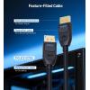 imageCable Matters VESA Certified 80Gbps DisplayPort 21 Cable  66ft  2m DP80 Cable with 16K 60Hz 8K 240Hz 4K 240Hz FreeSync GSYNC and HDR for Gaming Monitor PC RTX 40804090 RX 7900 Black33 Feet
