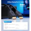 imageCable Matters VESA Certified 80Gbps DisplayPort 21 Cable  66ft  2m DP80 Cable with 16K 60Hz 8K 240Hz 4K 240Hz FreeSync GSYNC and HDR for Gaming Monitor PC RTX 40804090 RX 7900 Black33 Feet