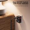 imageETL Listed Cable Matters 3Pack Grounded Outlet Switch with ON Off Plug Switch ON Off Single Outlet Adapter ONOff BlackBlack