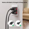imageETL Listed Cable Matters 3Pack Grounded Outlet Switch with ON Off Plug Switch ON Off Single Outlet Adapter ONOff BlackBlack
