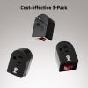 imageETL Listed Cable Matters 3Pack Grounded Outlet Switch with ON Off Plug Switch ON Off Single Outlet Adapter ONOff BlackBlack