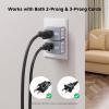imageETL Listed Cable Matters 3Pack Grounded Outlet Switch with ON Off Plug Switch ON Off Single Outlet Adapter ONOff BlackGrey