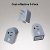 imageETL Listed Cable Matters 3Pack Grounded Outlet Switch with ON Off Plug Switch ON Off Single Outlet Adapter ONOff BlackGrey