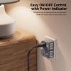 imageETL Listed Cable Matters 3Pack Grounded Outlet Switch with ON Off Plug Switch ON Off Single Outlet Adapter ONOff BlackGrey