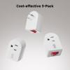 imageETL Listed Cable Matters 3Pack Grounded Outlet Switch with ON Off Plug Switch ON Off Single Outlet Adapter ONOff BlackWhite