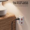 imageETL Listed Cable Matters 3Pack Grounded Outlet Switch with ON Off Plug Switch ON Off Single Outlet Adapter ONOff BlackWhite