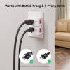 imageETL Listed Cable Matters 3Pack Grounded Outlet Switch with ON Off Plug Switch ON Off Single Outlet Adapter ONOff BlackWhite