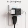 imageUL Listed Cable Matters 3Pack 3 Outlet Wall Adapter Grounded Cube Tap Outlet Splitter 3 Way Plug Adapter 3Prong Power Splitter BlackBlack