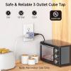 imageUL Listed Cable Matters 3Pack 3 Outlet Wall Adapter Grounded Cube Tap Outlet Splitter 3 Way Plug Adapter 3Prong Power Splitter BlackGray