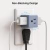 imageUL Listed Cable Matters 3Pack 3 Outlet Wall Adapter Grounded Cube Tap Outlet Splitter 3 Way Plug Adapter 3Prong Power Splitter BlackGray